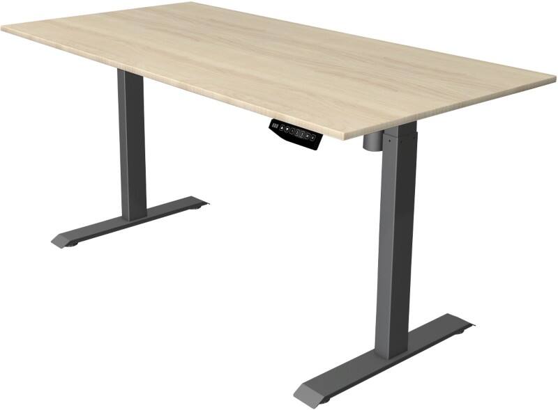 Kerkmann Move 1 Rechteckig Elektronisch Höhenverstellbarer Sitz-Stehschreibtisch Melamin, Stahl Ahorn, Anthrazit 1600 x 800 x 1230 mm