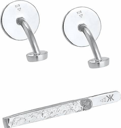 KUZZOI Schmuckset Manschettenknöpfe Krawattennadel Organic 925 Silber
