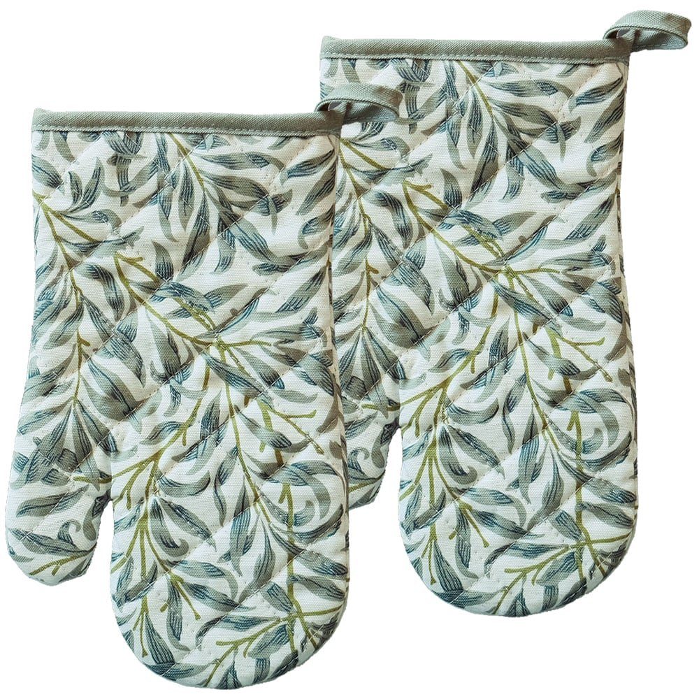 matches21 HOME & HOBBY Topflappen Topfhandschuhe Olivenblätter mediterran Druck grün 28 cm, (2-tlg)