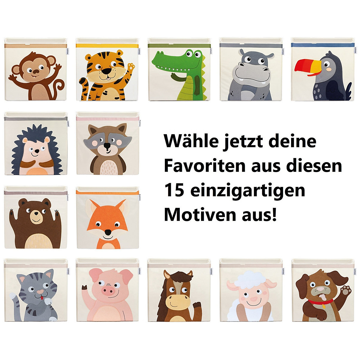 Aufbewahrungsboxen - 15 Motive I Spielzeugkiste mit Deckel I Boxen zur Aufbewahrung im Kallax Regal I Kinderzimmer Deko