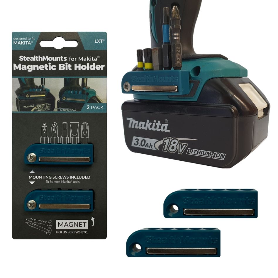 StealthMounts BH-MK-BLU-2 Blauer Bithalter für Makita (2er-Pack)