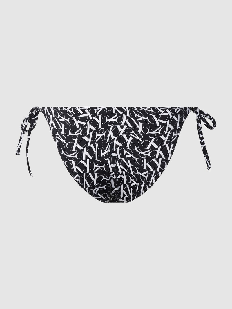 Bikini-Hose mit Logo-Muster in schwarz