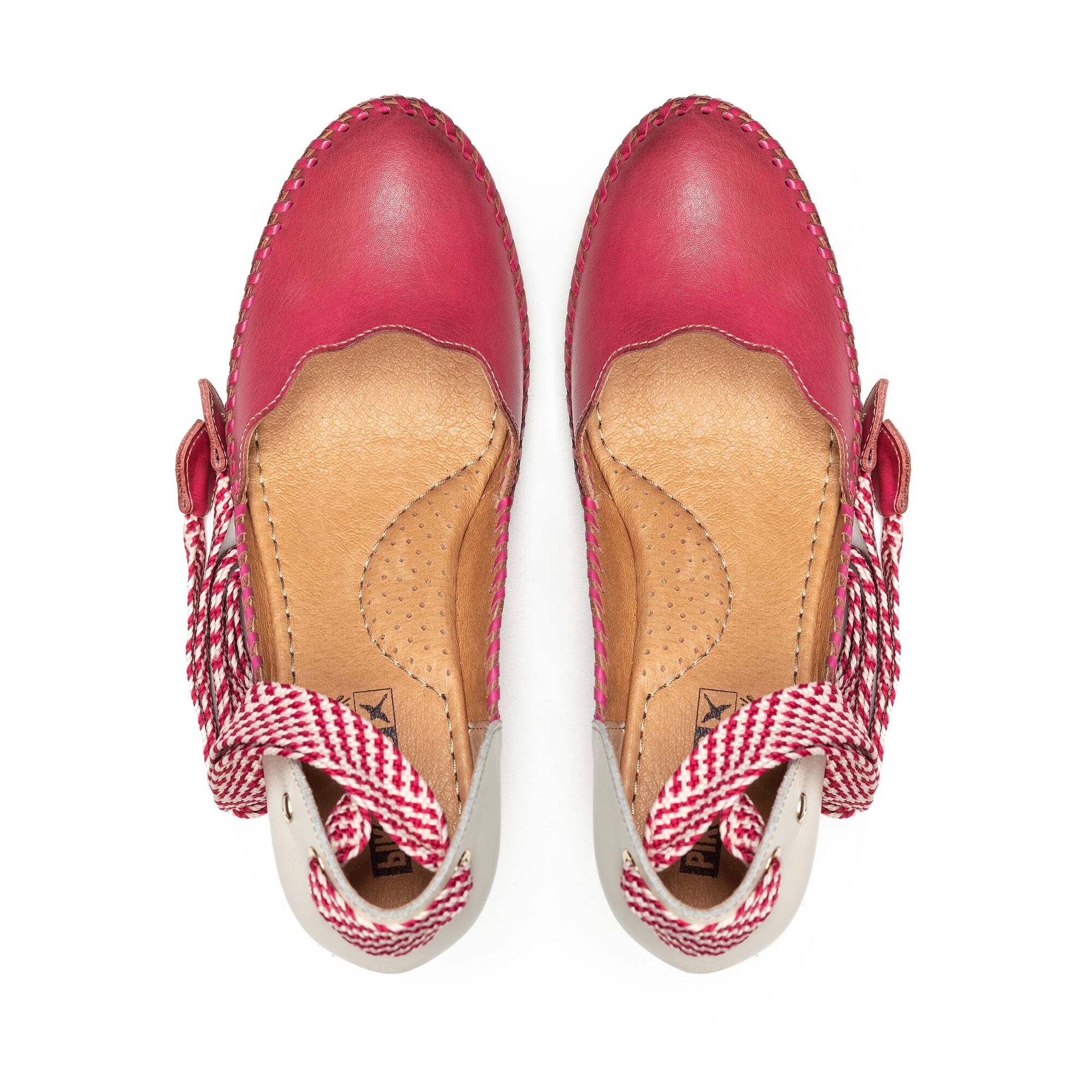 Damskie koturny z juty - FUCHSIA