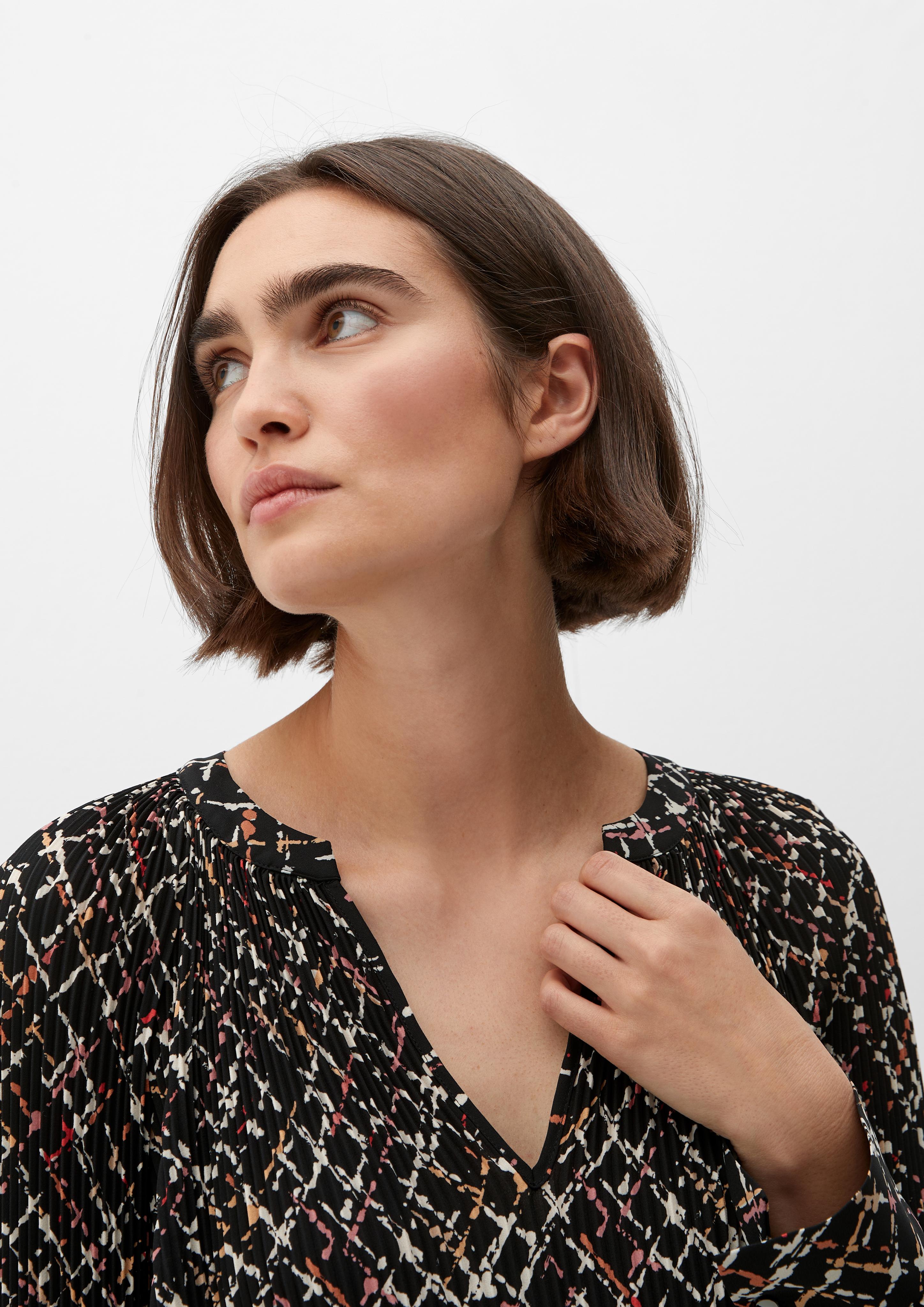 Plissée-Bluse mit Print  2121787-99A3
