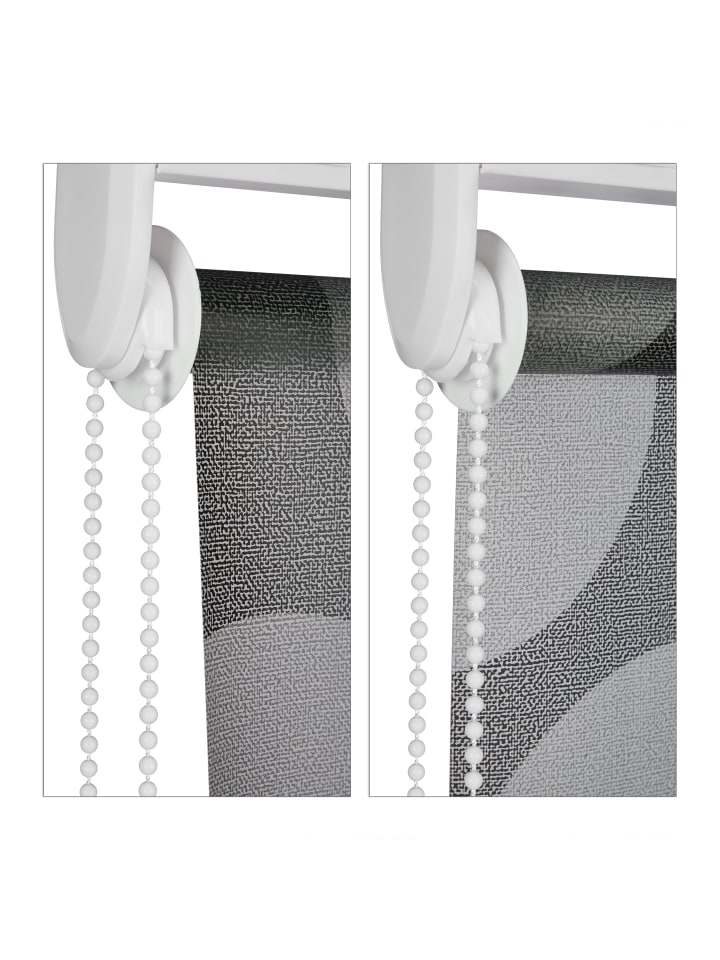 relaxdays Duschrollo Punkte in Grau - (B)60 x (H)240 cm günstig kaufen onesize