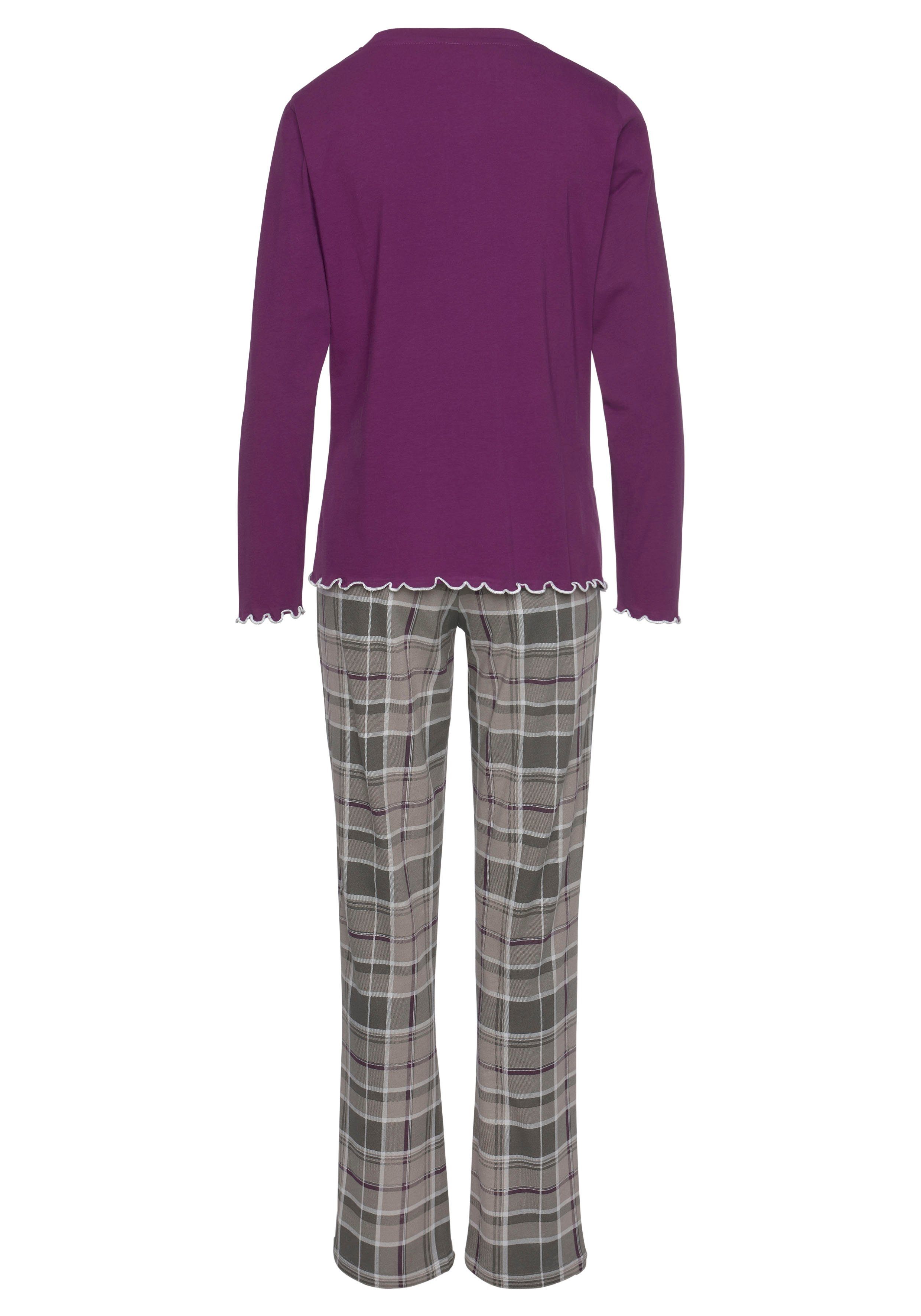LASCANA Pyjama (2 tlg., 1 Stück) mit Karomuster