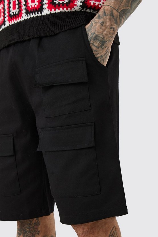 Tall lockere Utility-Shorts mit elastischem Bund