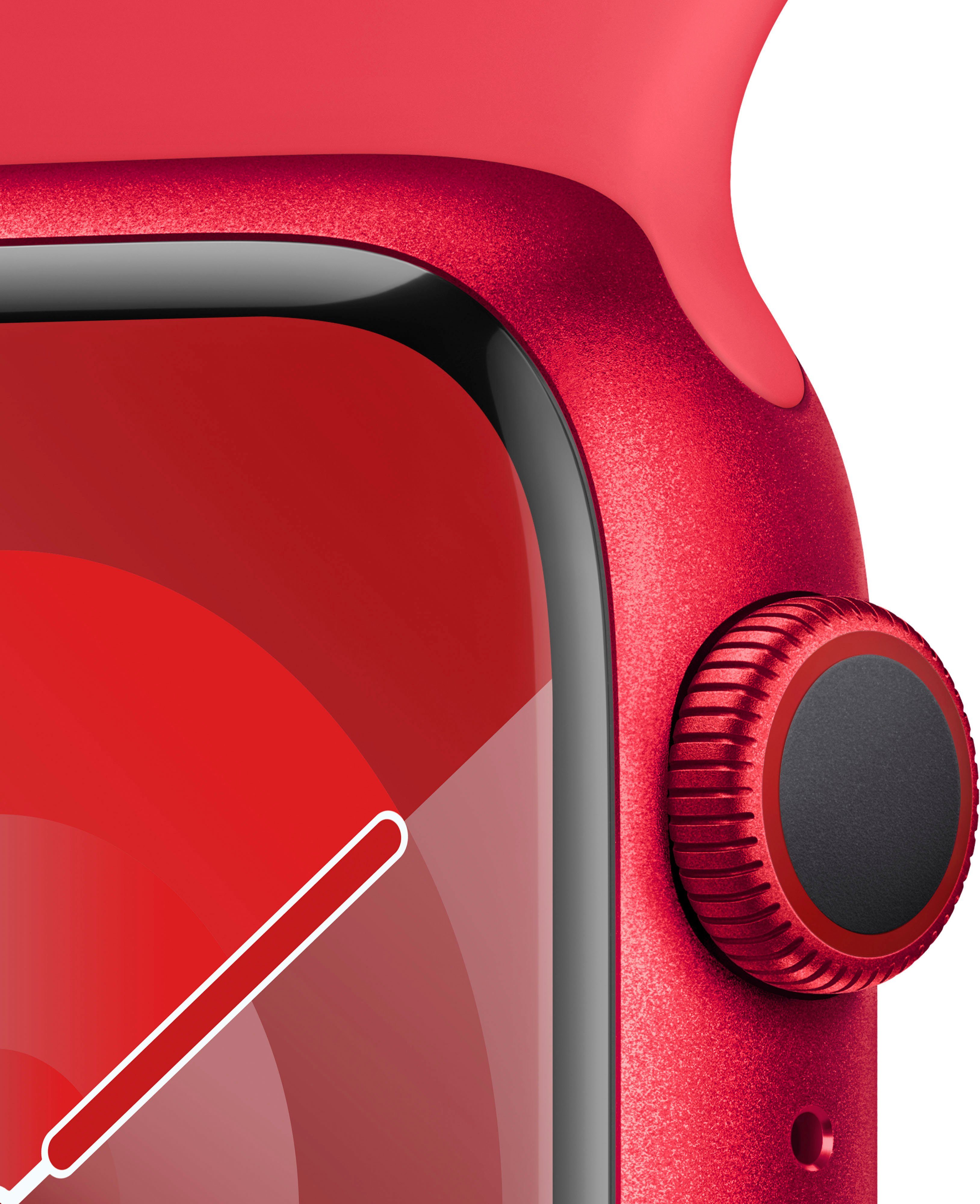 Apple Watch Series 9 GPS + Cellular Smartwatch (4,1 cm/1,6 Zoll, Watch OS 10), Sport Band