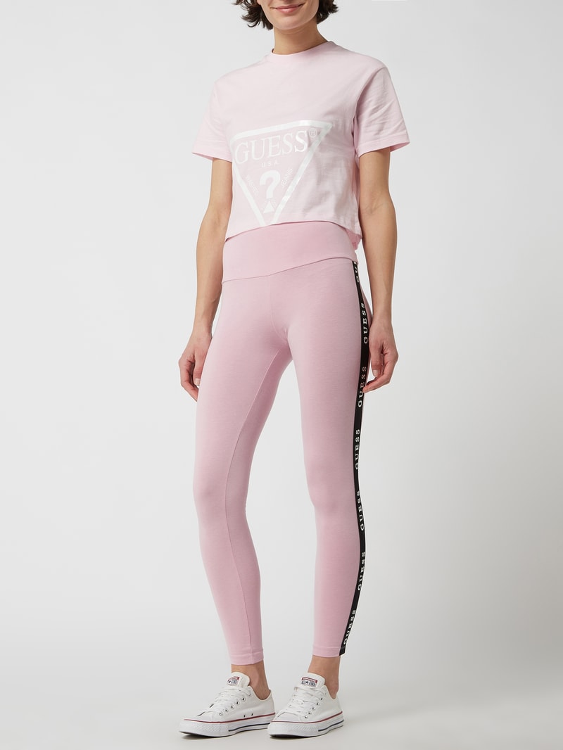 Leggings mit Logo-Streifen in rosa
