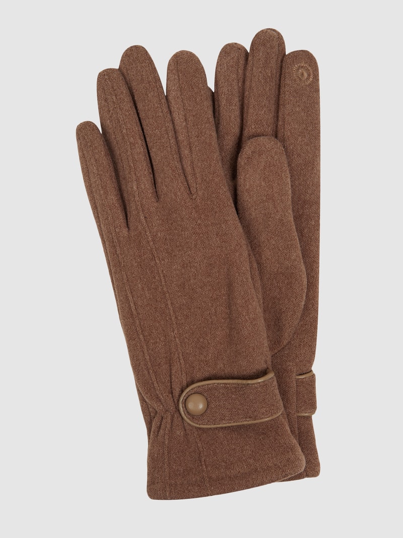 Touchscreen-Handschuhe mit Stretch-Anteil in taupe meliert