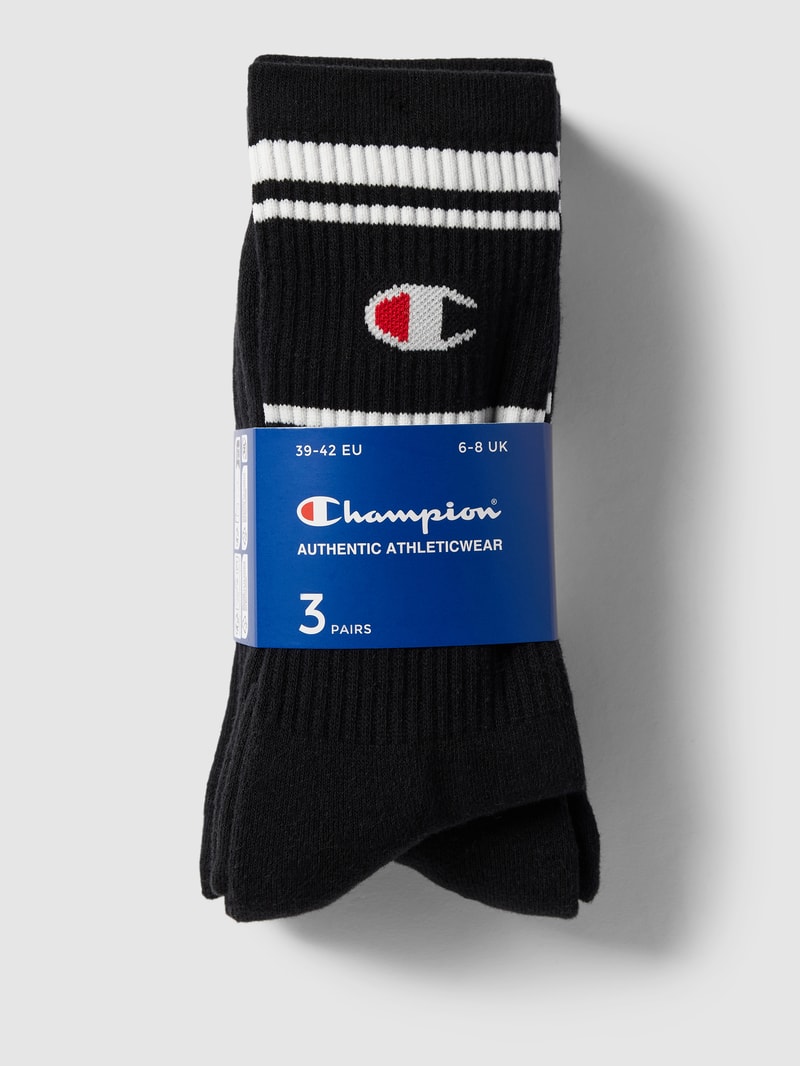 Socken mit Kontraststreifen im 3er-Pack in schwarz