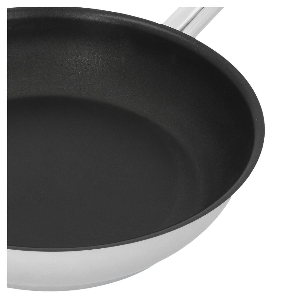 Bratpfanne 28 cm, 18/10 Edelstahl, Silber-Schwarz