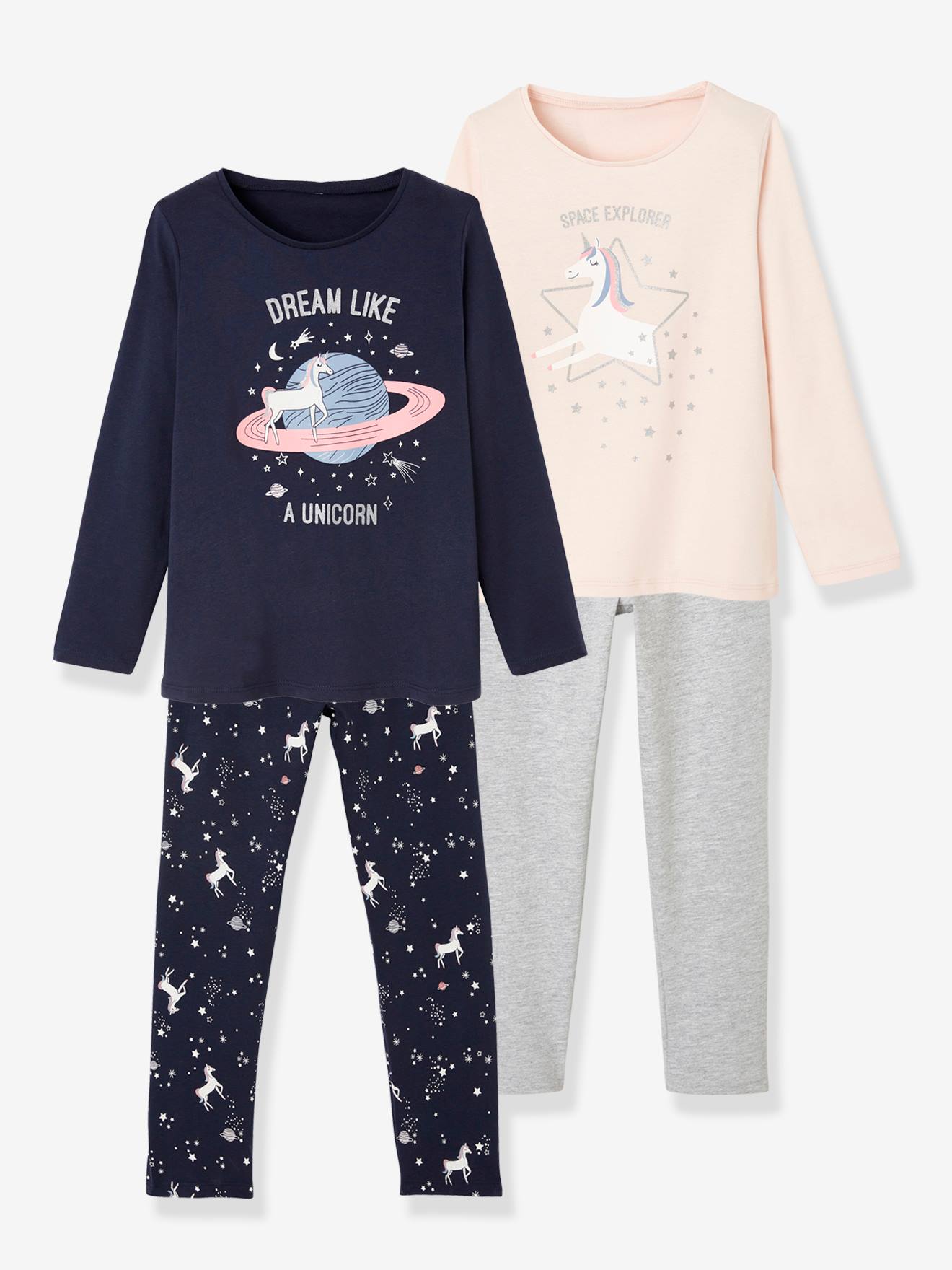 Lot de 2 pyjamas licorne lot rose
