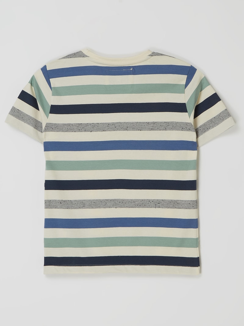 T-Shirt mit Streifenmuster in offwhite