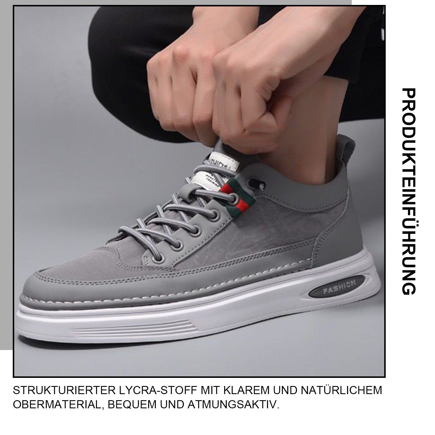 Daisred Freizeitschuhe Herren Leicht Sportschuh elastisch schnürschuh Sneaker