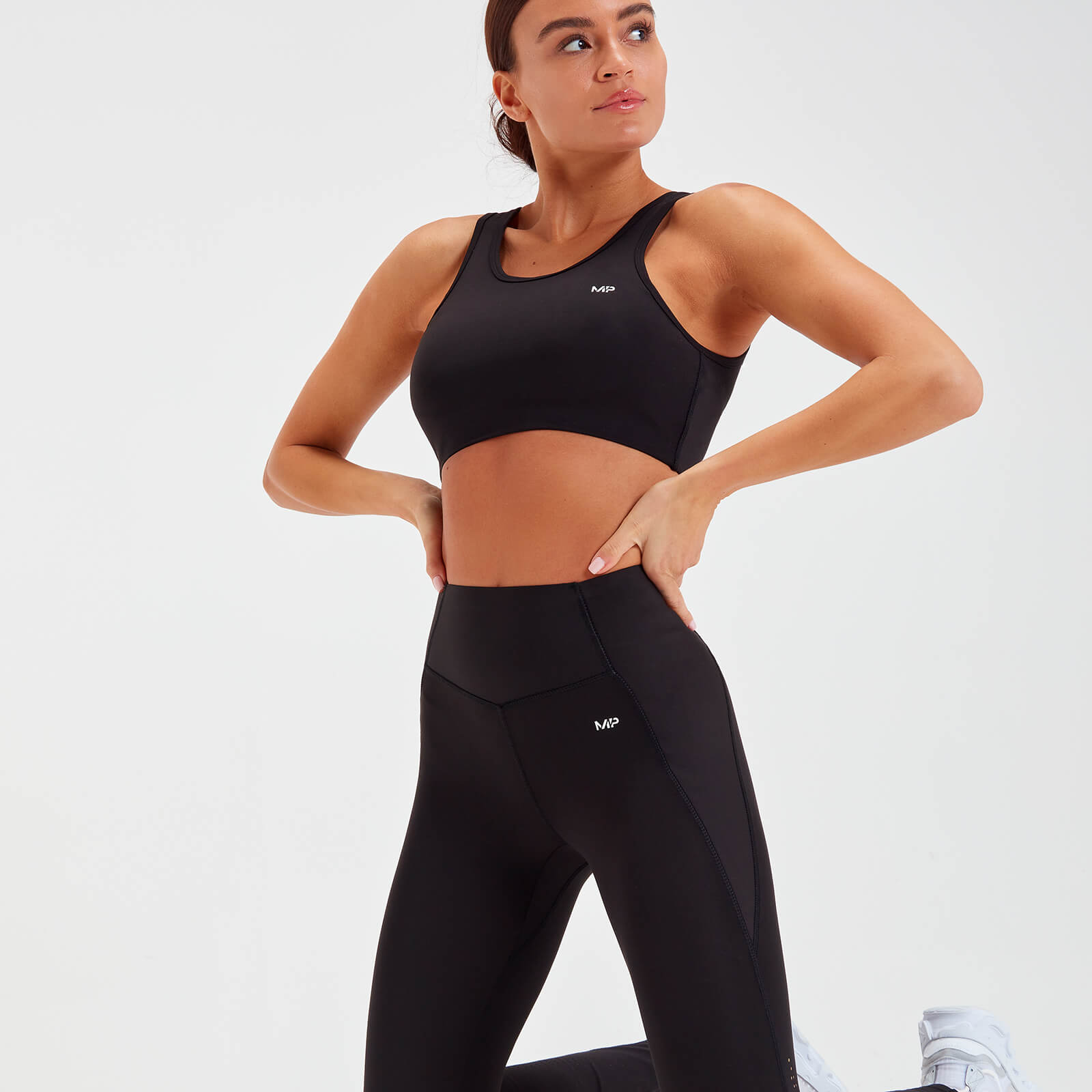 Brassière de sport découpée au laser MP Sculpt pour femmes – Noir
