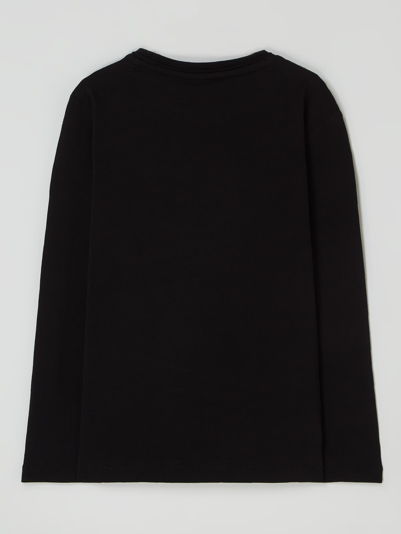 Longsleeve mit Kontrastdetails in schwarz
