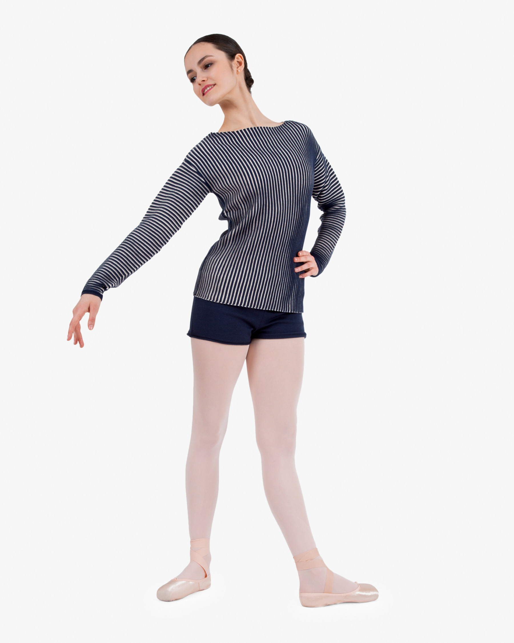 Bicolor rib-knit jumper