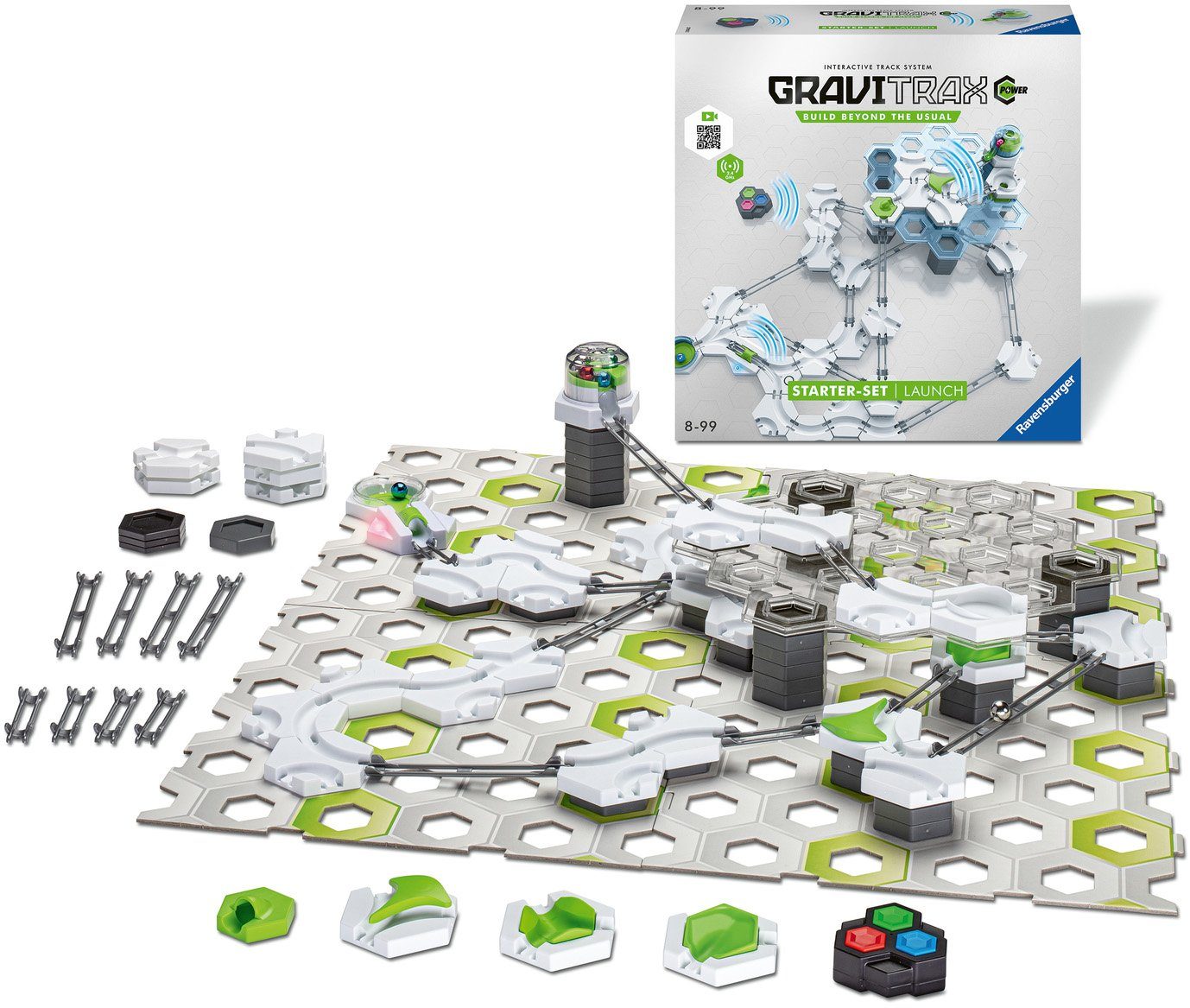 Ravensburger Kugelbahn-Bausatz GraviTrax® Power Starter-Set Launch, Made in Europe, FSC® - schützt Wald - weltweit