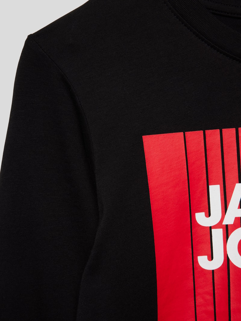 Longsleeve mit Label-Print Modell 'PLAY' in schwarz