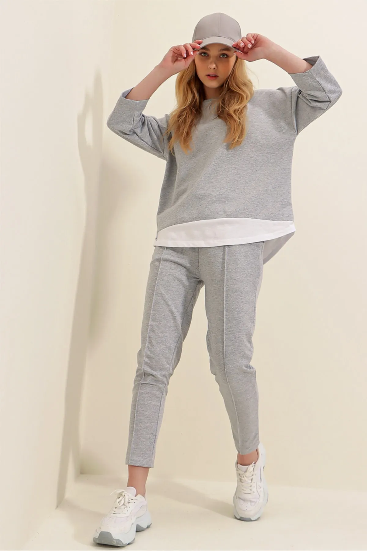 Trend Alaçatı Stili  Zweiteiler - Grau - Regular Fit