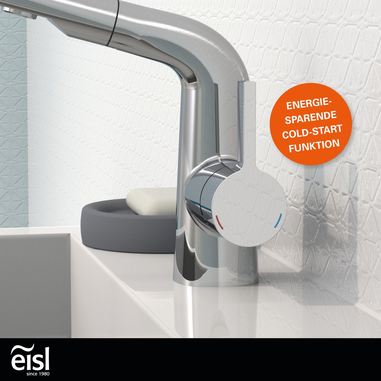 Eisl COOL Waschtischarmatur mit herausziehbarer Brause, Wasserhahn Bad ausziehbar, Mischbatterie Waschbecken