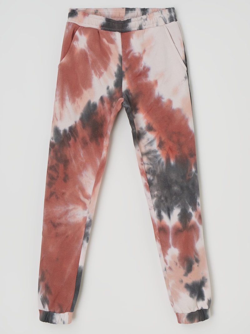 Sweathose im Batik-Look in offwhite
