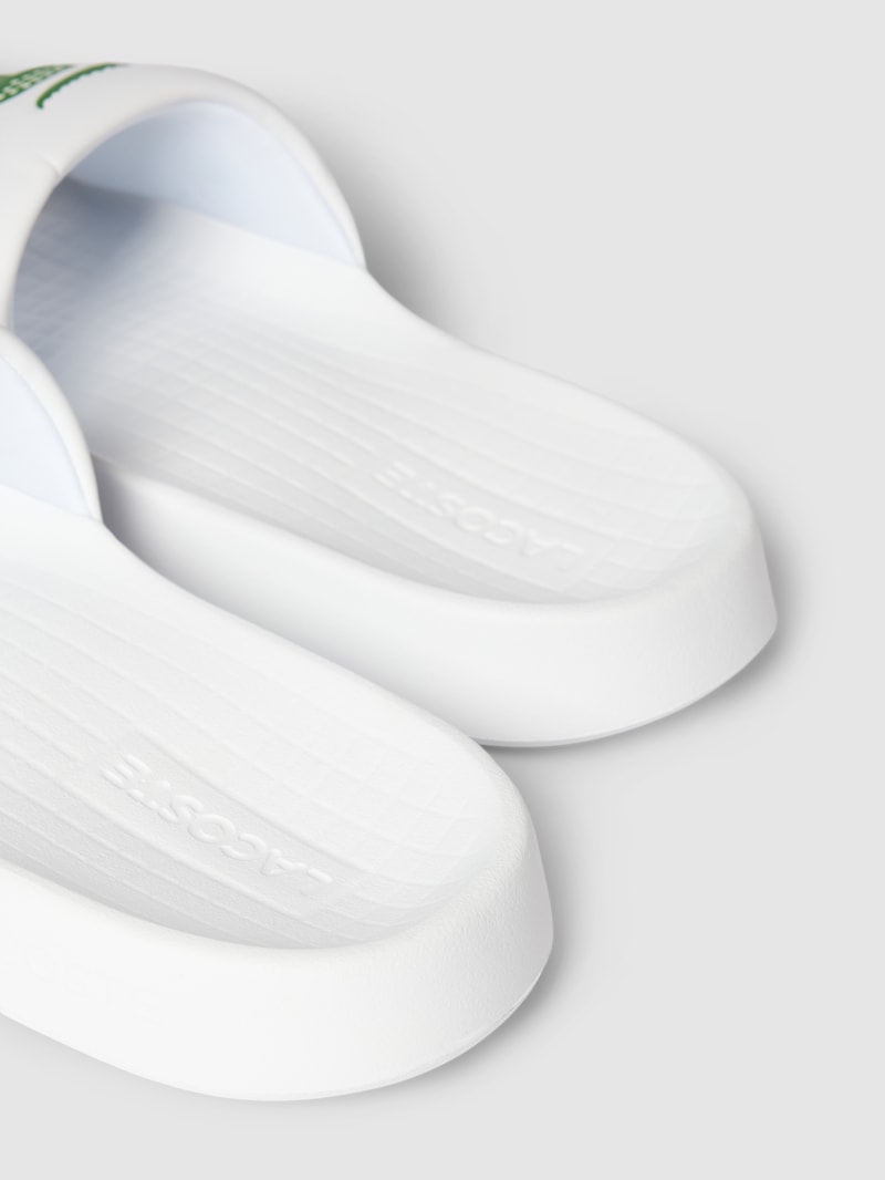 Sandalette mit Label-Print Modell 'SERVE SLIDE 1.0' in weiss