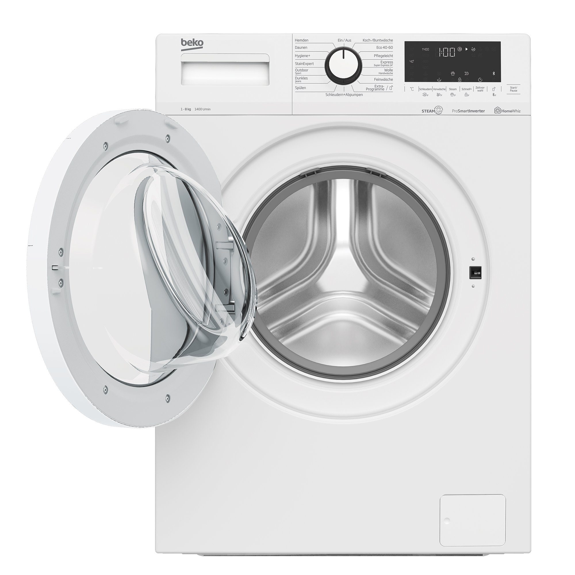 BEKO Waschmaschine WML8146T5STR1 7001440074, 8 kg, 1400 U/min, Mengenautomatik, AddXtra Nachlegefunktion, Bluetooth, Pet Hair Removal