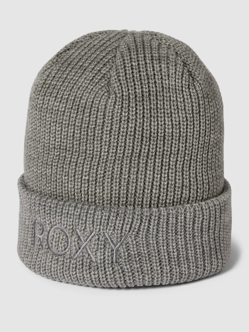 Beanie mit Label-Stitching Modell 'FREJA' in hellgrau