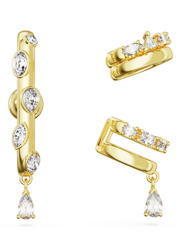 Orecchini Swarovski Dextera placcati in oro, set da 3