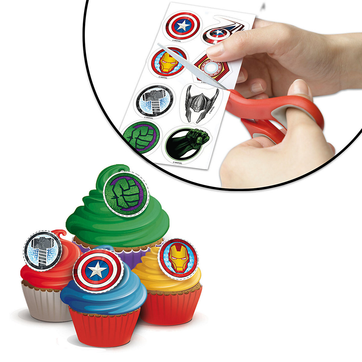 Essbare Mini-Tortenaufleger Avengers Hulk Thor Iron Man