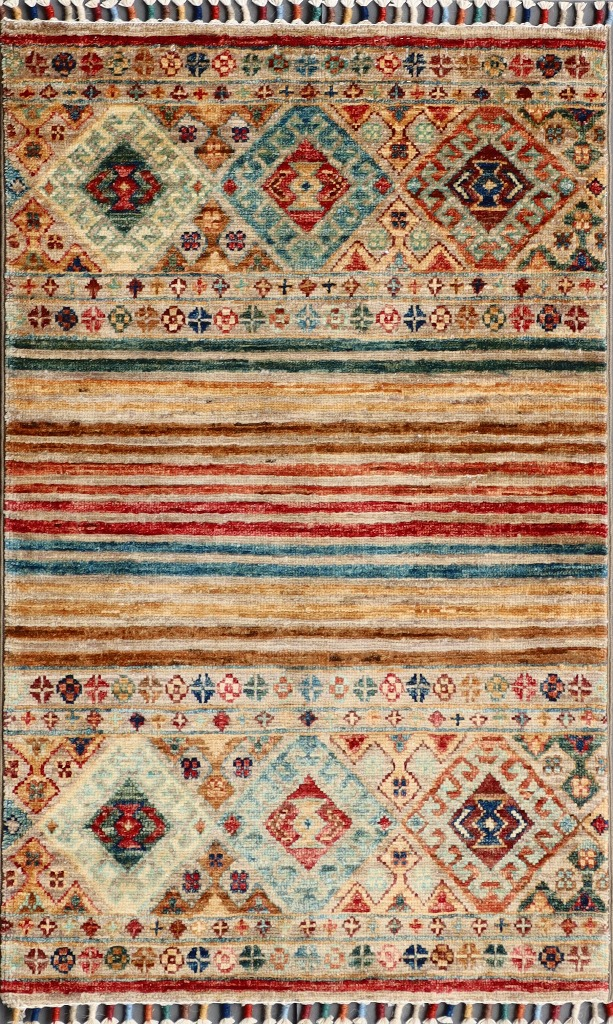 Teppich aus Afghanistan Smaragd 60 x 93 cm