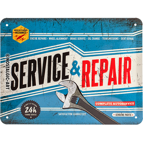 Nostalgic Art Retro Blechschild 15x20cm, Motiv "Service&Repair", 1 Stück - ATU