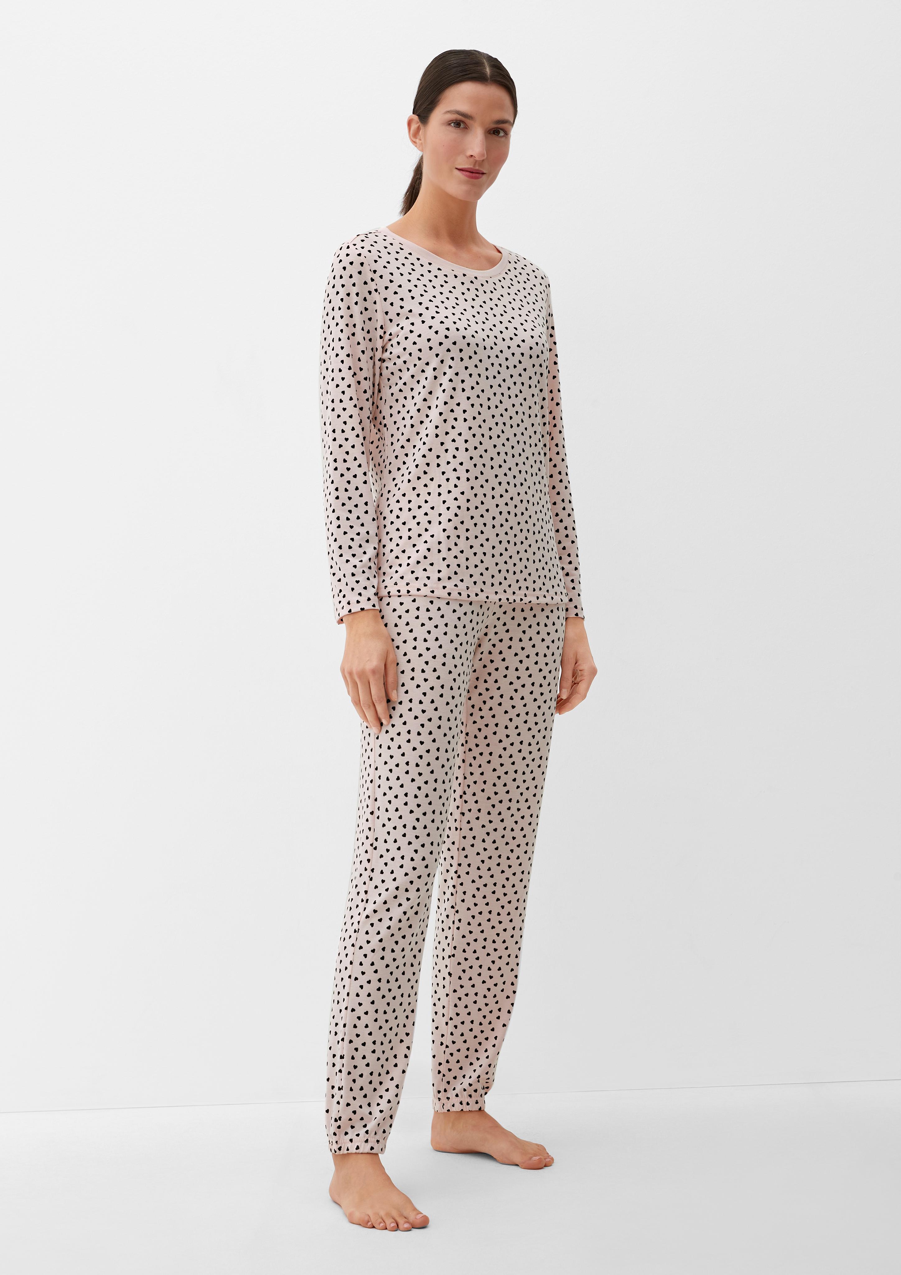 Pyjama-Set mit Herzchenmuster  6008009-40A2