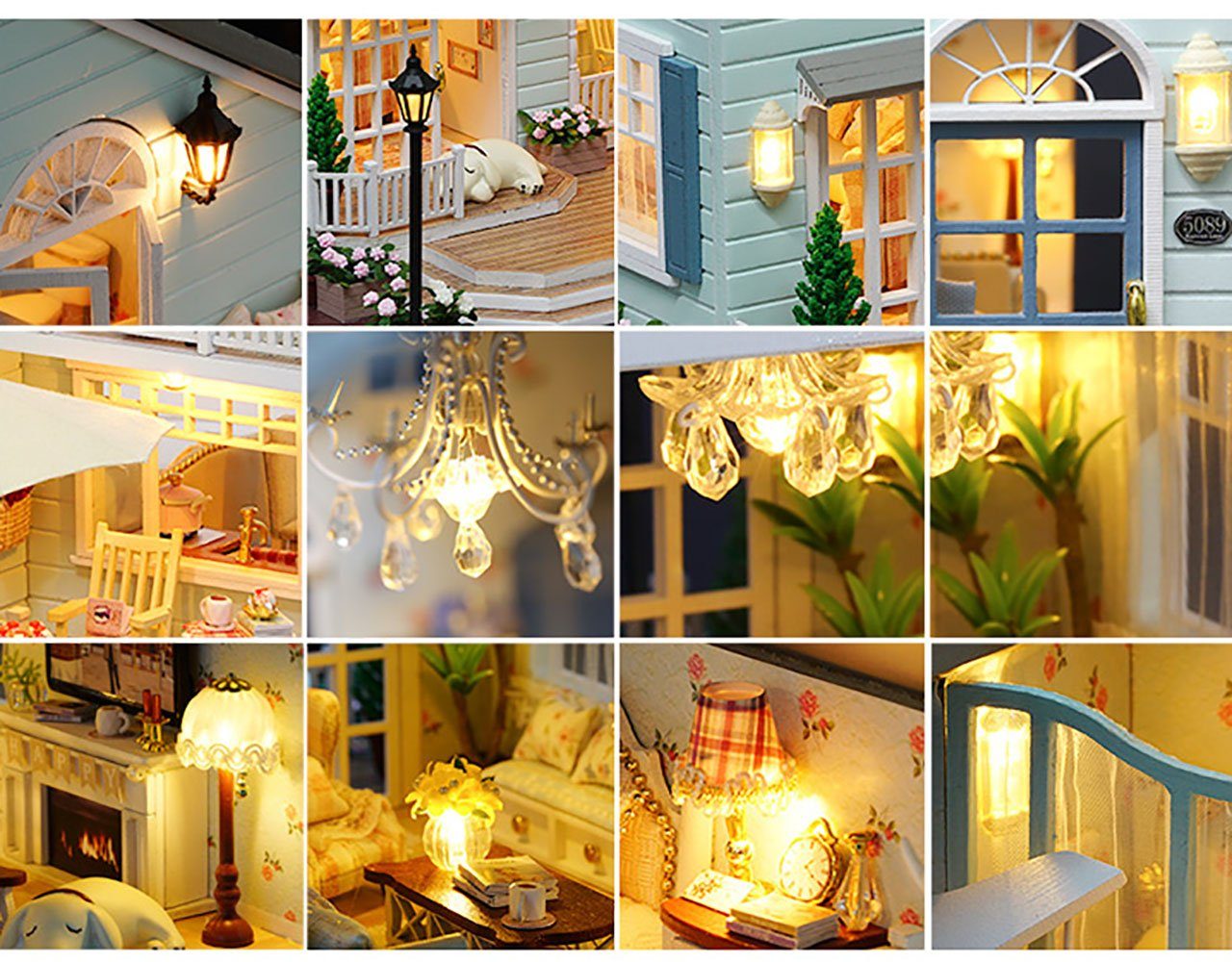 Cute Room 3D-Puzzle DIY holz Miniature Haus Puppenhaus Queenstown, Puzzleteile, 3D-Puzzle, Miniaturhaus, Maßstab 1:32, Modellbausatz zum basteln