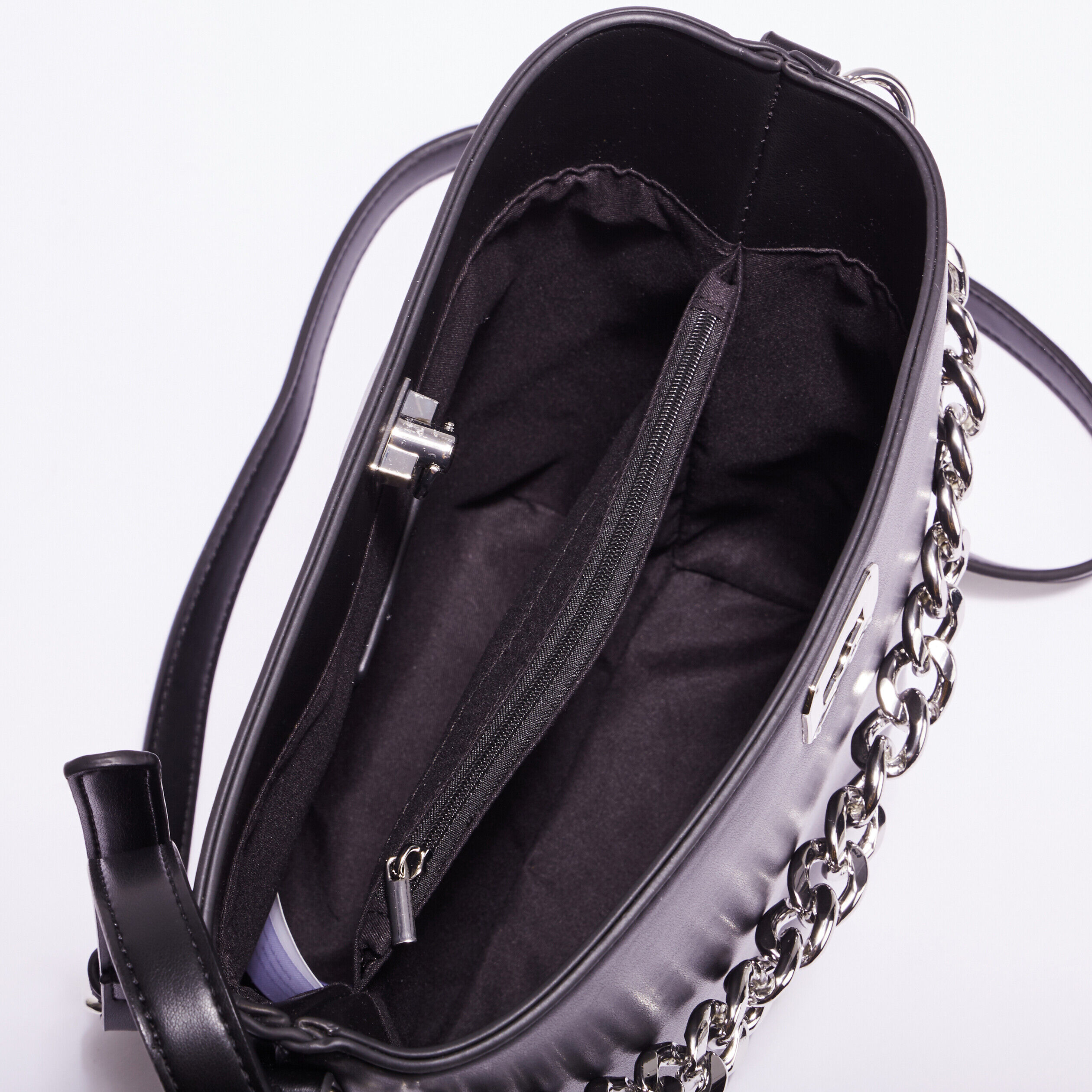 Sac avec anse chaîne noir femme | Cache Cache