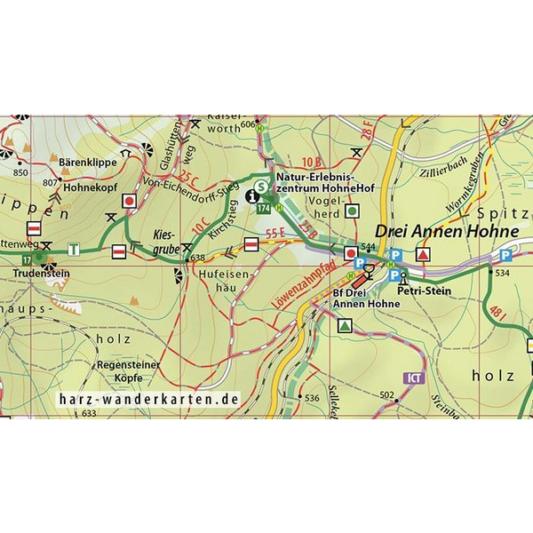 Mittlerer Harz Wander- und Fahrradkarte 1 : 30 000 - Fahrradkarte