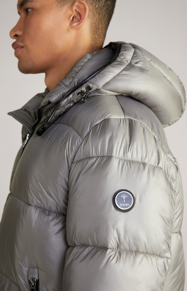 Steppjacke Ambro mit Kapuze in Metallic-Grau