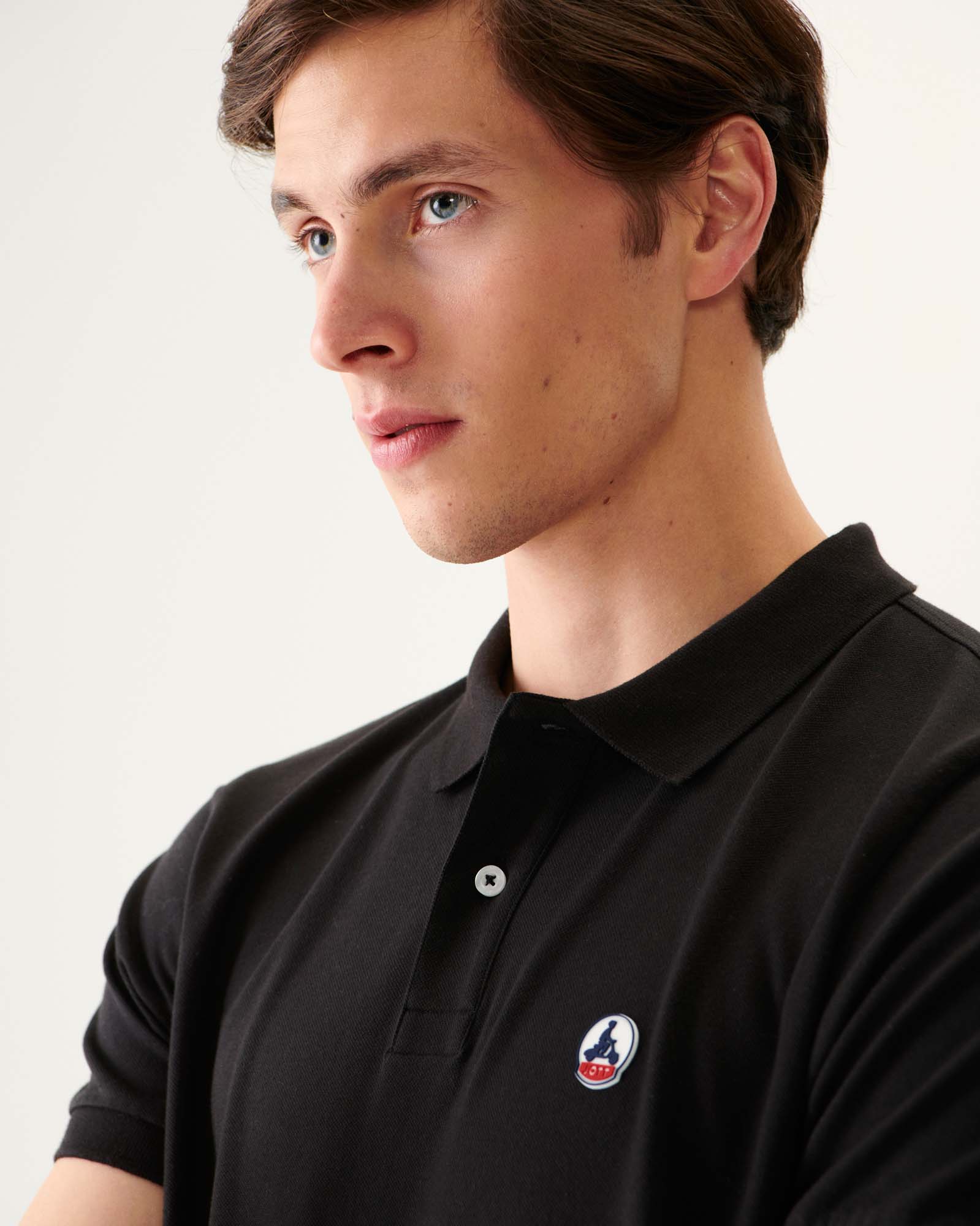Polo homme en coton biologique Noir Marbella