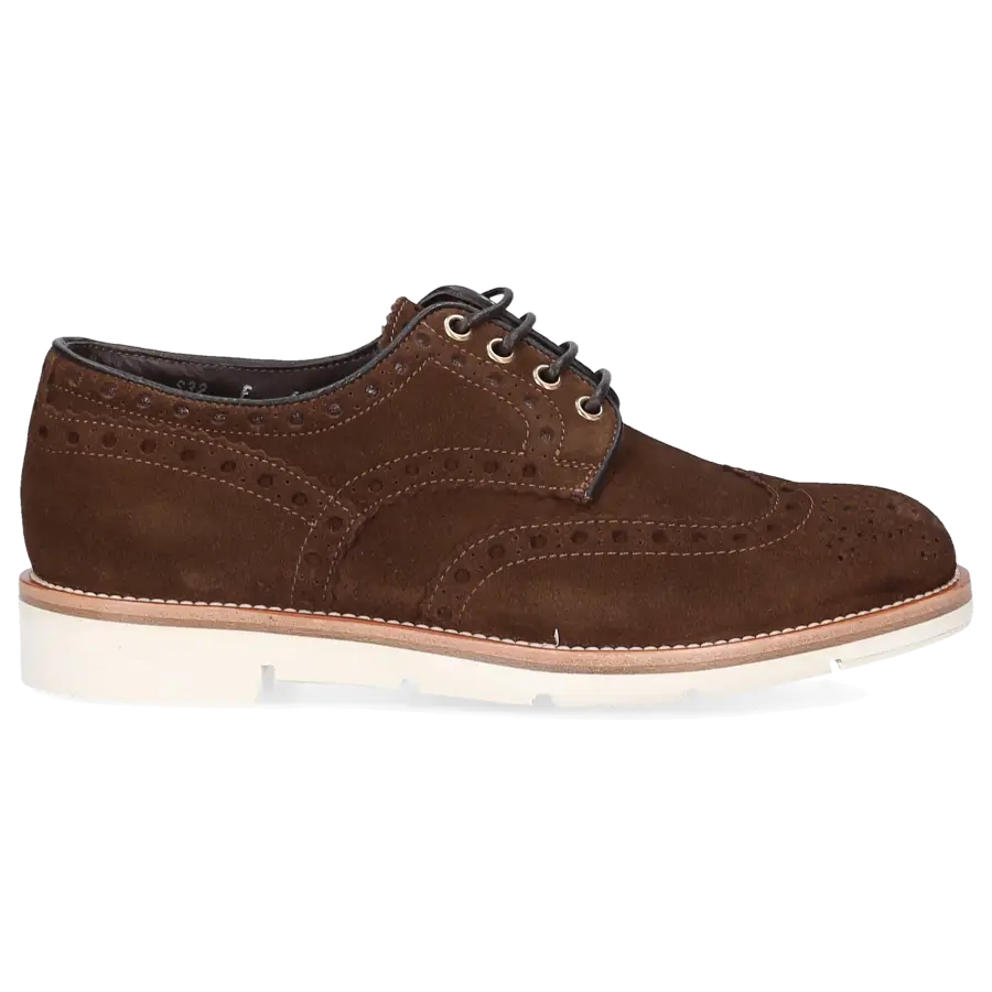 Santoni - Schnürschuhe Veloursleder - braun