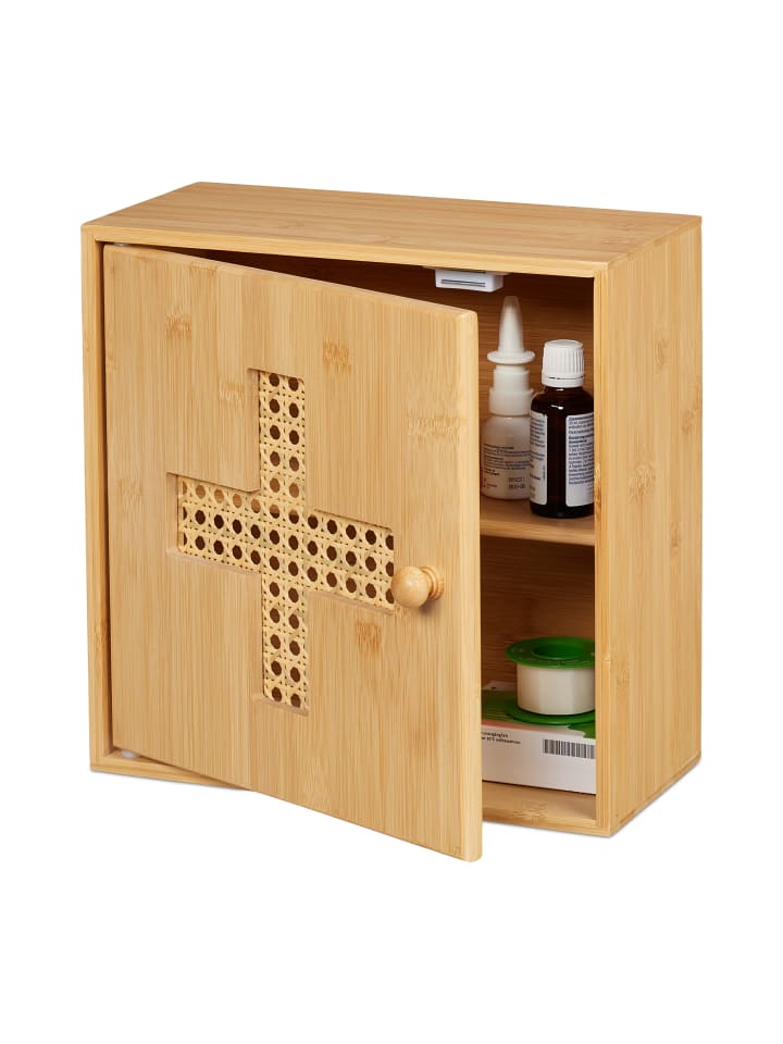 relaxdays Medizinschrank in Natur - (B)28 x (H)28 x (T)16 cm günstig kaufen onesize