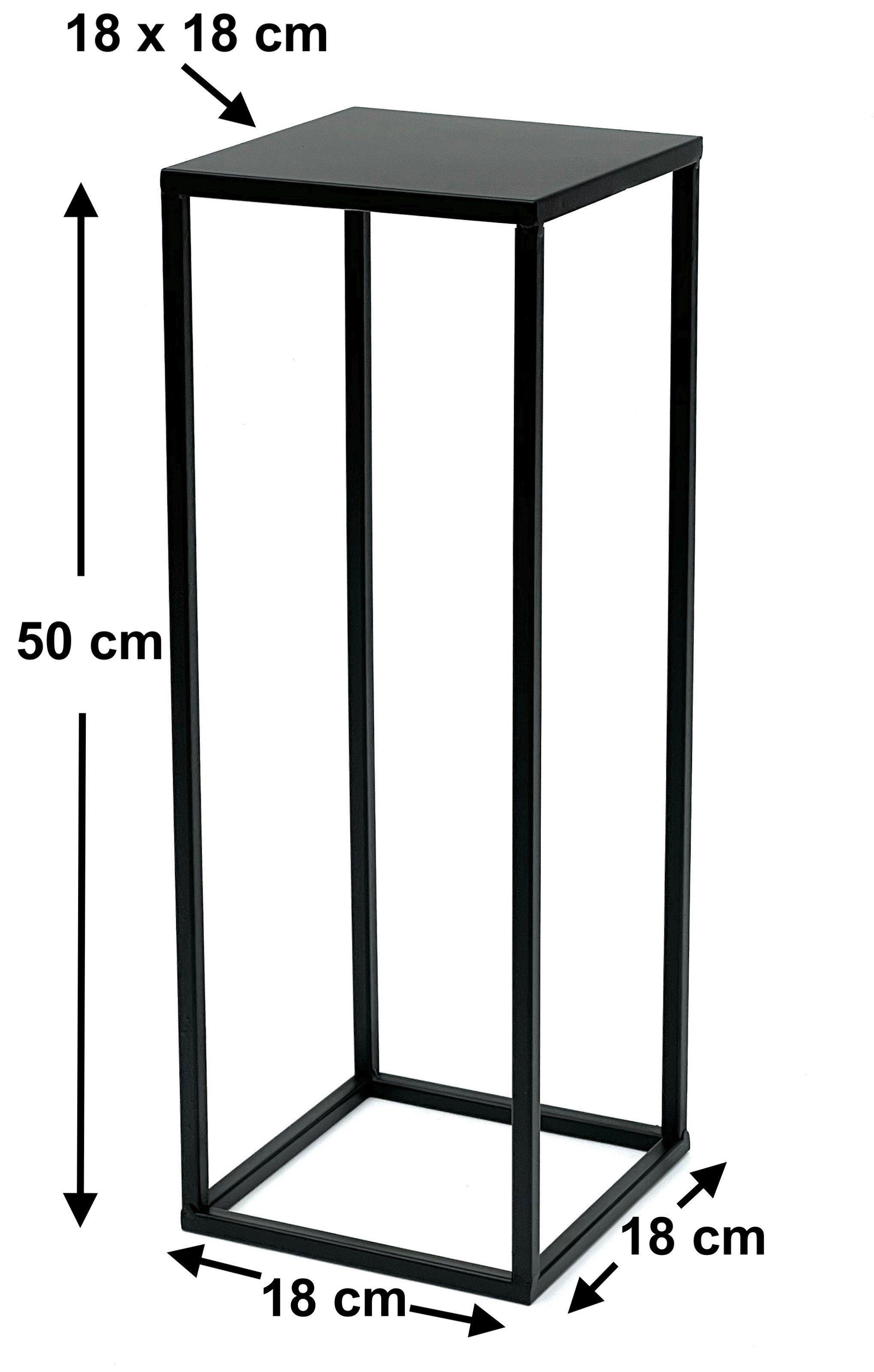 DanDiBo Blumenständer Blumenhocker Metall Schwarz Eckig 70-50 cm Blumenständer Beistelltisch