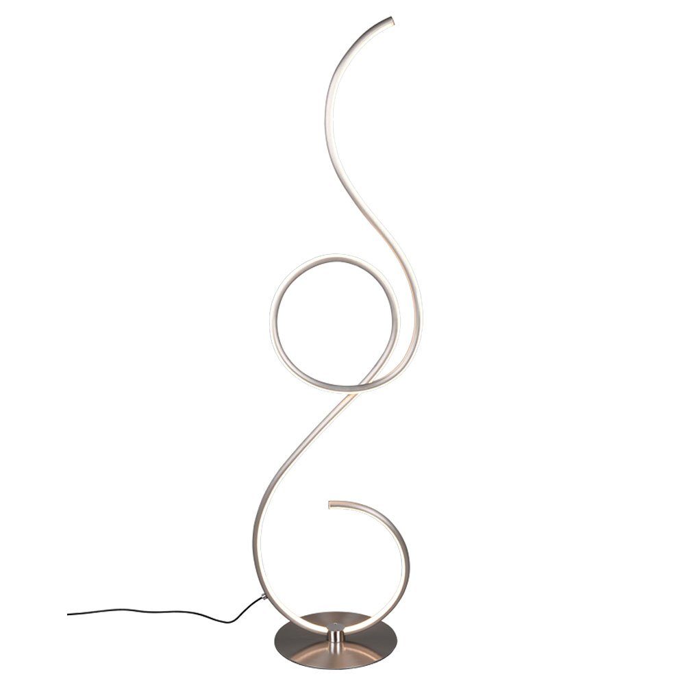 etc-shop LED Stehlampe, LED-Leuchtmittel fest verbaut, Kaltweiß, Warmweiß, Neutralweiß, Tageslichtweiß, LED Standleuchte dimmbar Designer Stehlampe silber