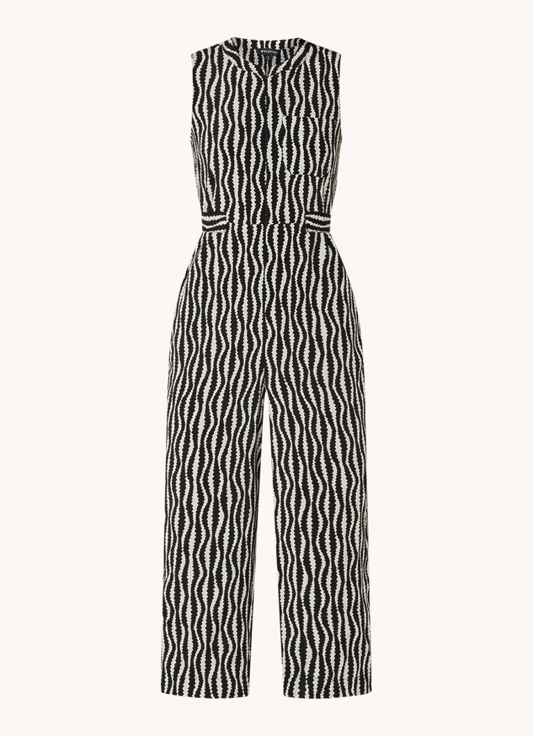 Whistles  Josie mouwloze straight fit jumpsuit met print
