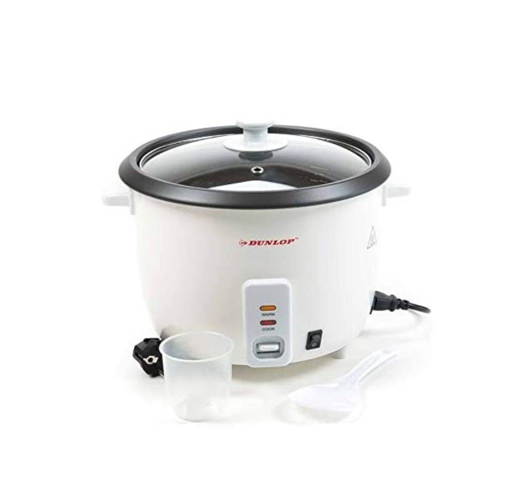 Dunlop Reiskocher CFX30 Reiskocher mit Deckel 3in1, Dampfgarer 0,6L Reis Topf 3 Personen, 700 W, Multikocher, Reistopf, Risottokocher, Reisgarer, Schongarer Elektrisch