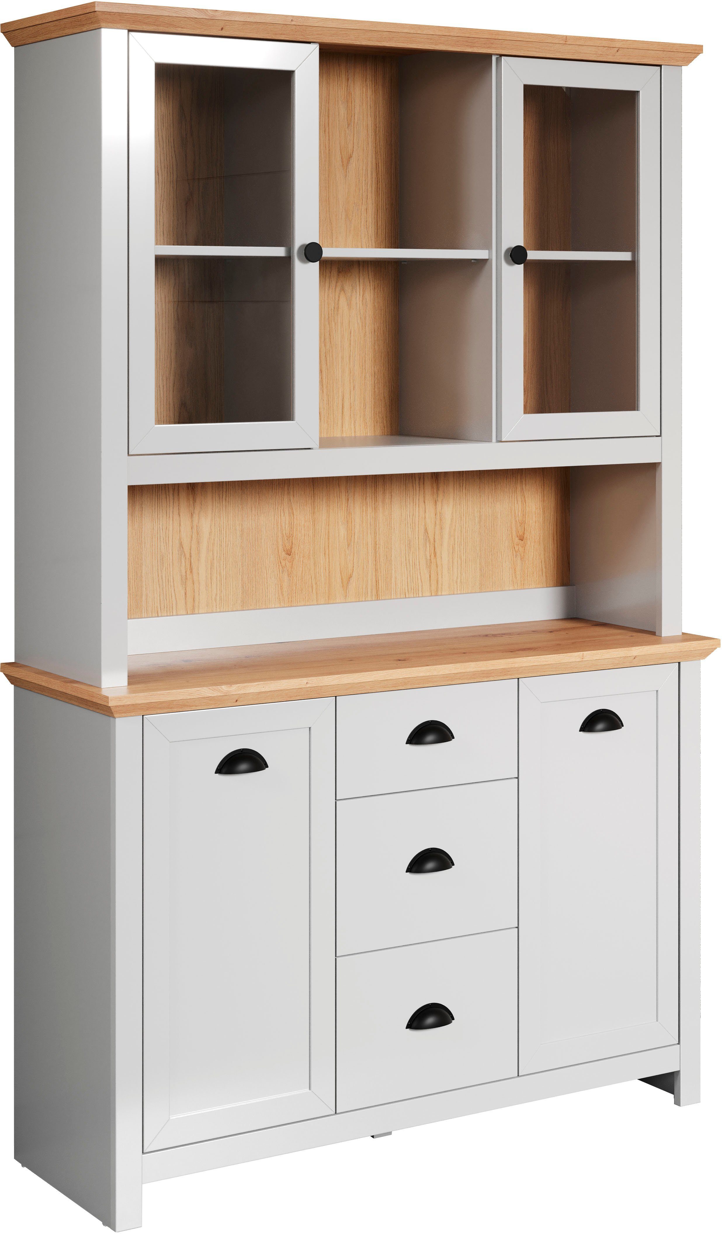 Home affaire Buffet Herzwill Artisan Eiche NB und hellgrau, matt, im Landhaus-Look