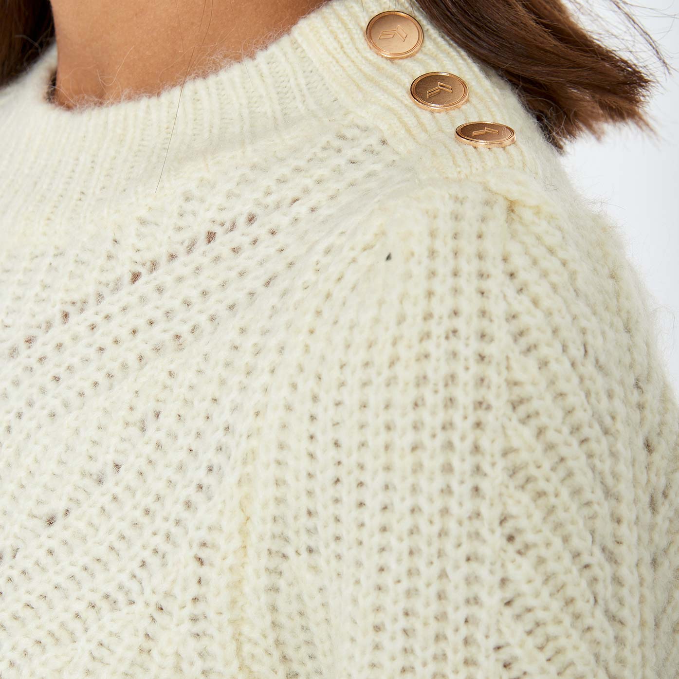 FOUJE  Pull en maille blanc Femme