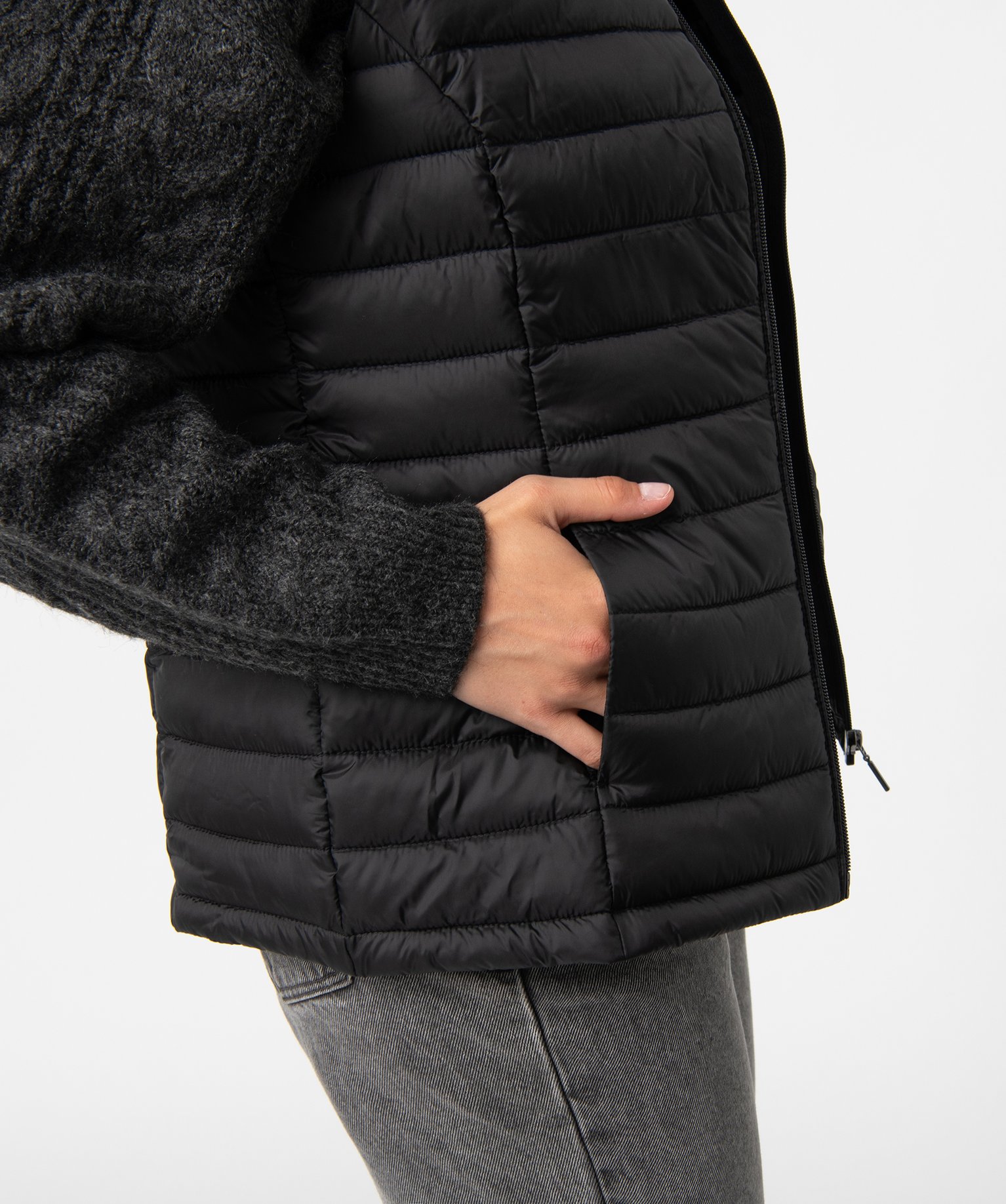 Doudoune sans manches avec col montant femme noir | GEMO