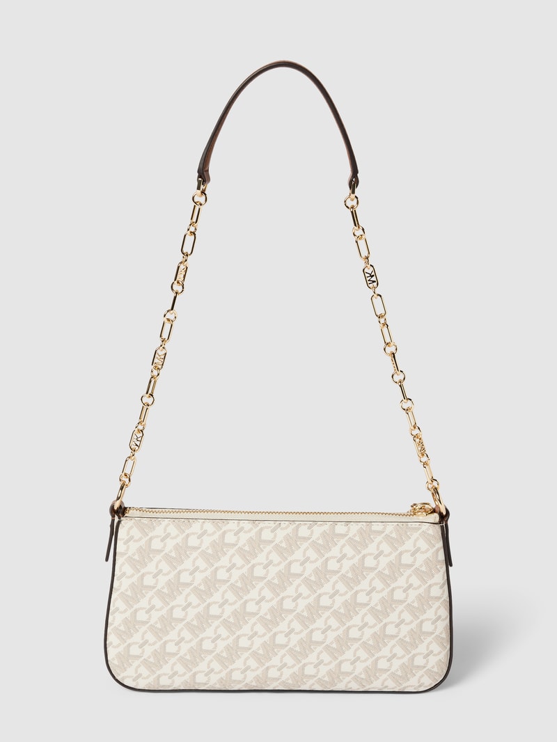 Handtasche mit Label-Applikation Modell 'EMPIRE' in ecru